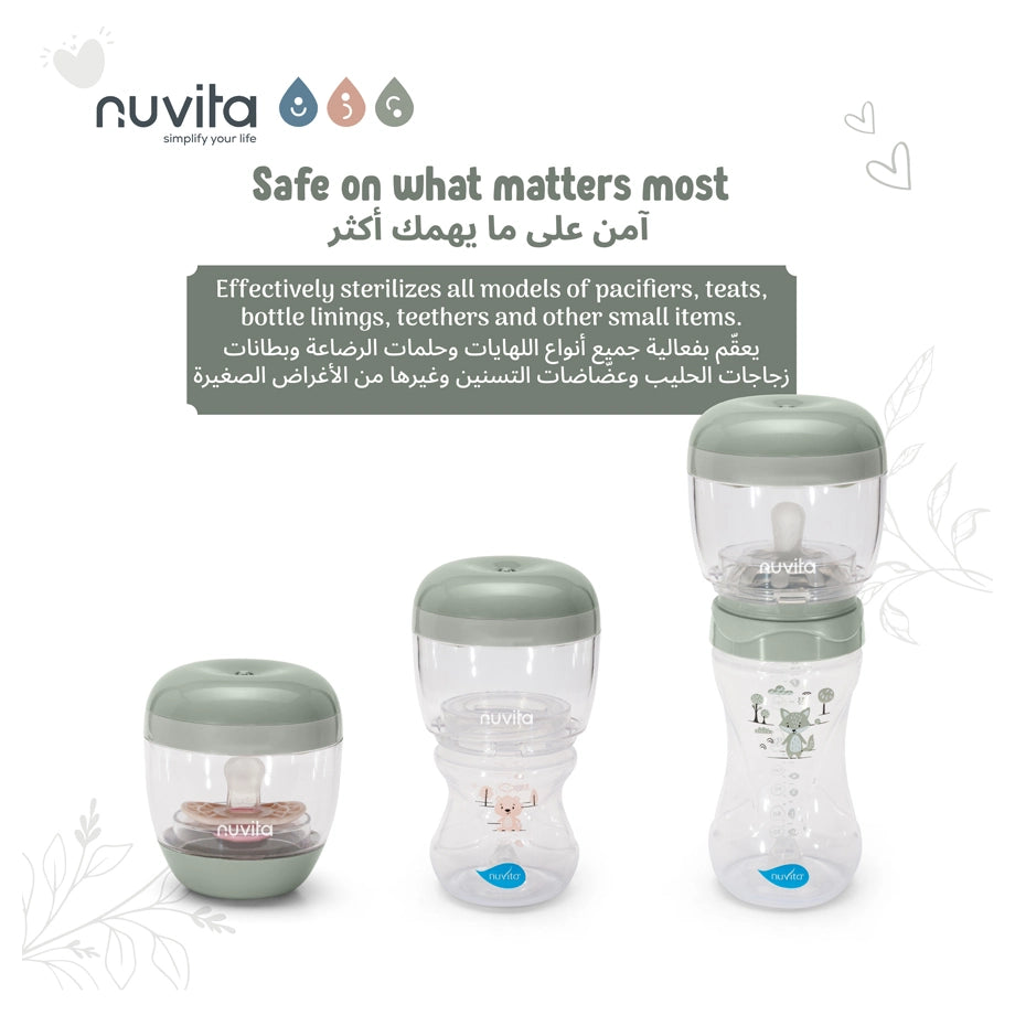 Nuvita Melly Plus Portable Uv Steriliser (Sage Green)