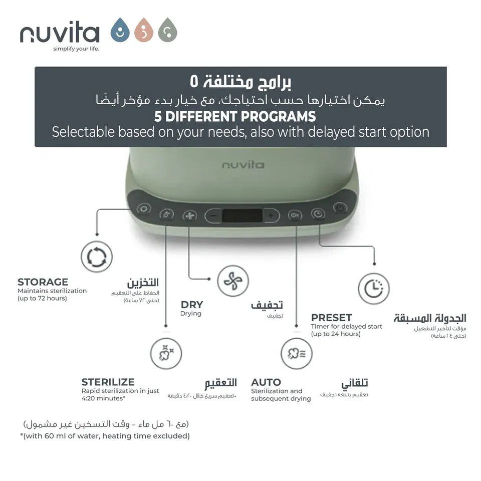Nuvita SteriDry Digital Steam Sterilizer & Dryer