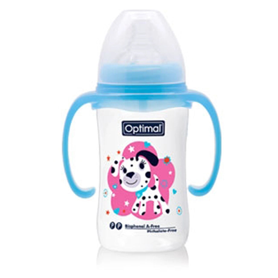 Optimal Wide Neck Feeding Bottle with Handle (240ml)