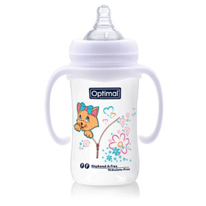 Optimal Wide Neck Feeding Bottle with Handle (240ml)