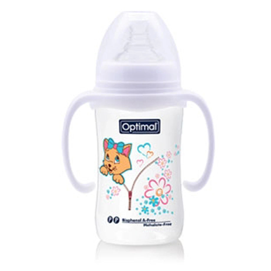 Optimal Wide Neck Feeding Bottle with Handle (240ml)