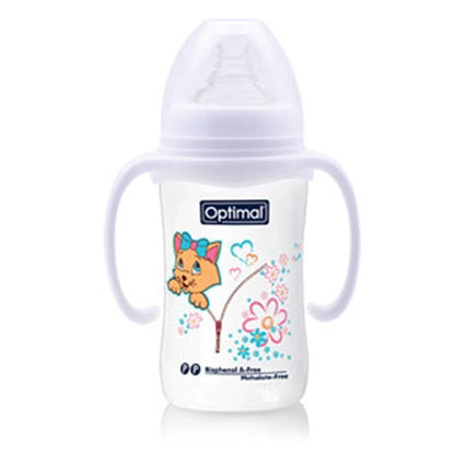 Optimal Wide Neck Feeding Bottle with Handle (240ml)
