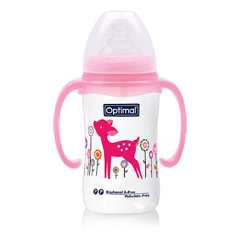 Optimal Wide Neck Feeding Bottle with Handle (240ml)