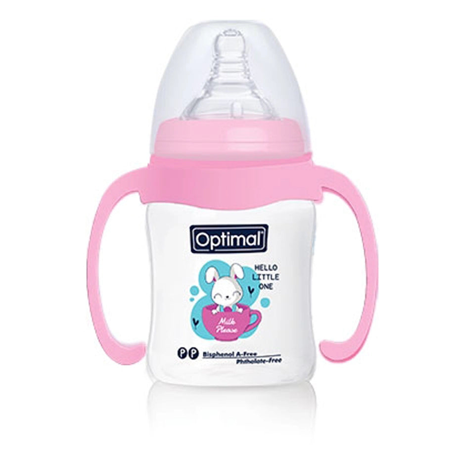 Optimal Wide Neck Feeding Bottle with Handle (180ml)