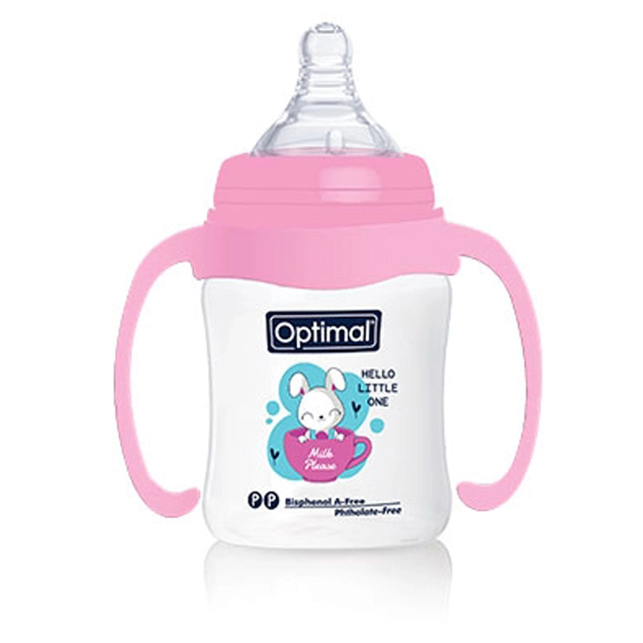 Optimal Wide Neck Feeding Bottle with Handle (180ml)