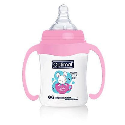 Optimal Wide Neck Feeding Bottle with Handle (180ml)