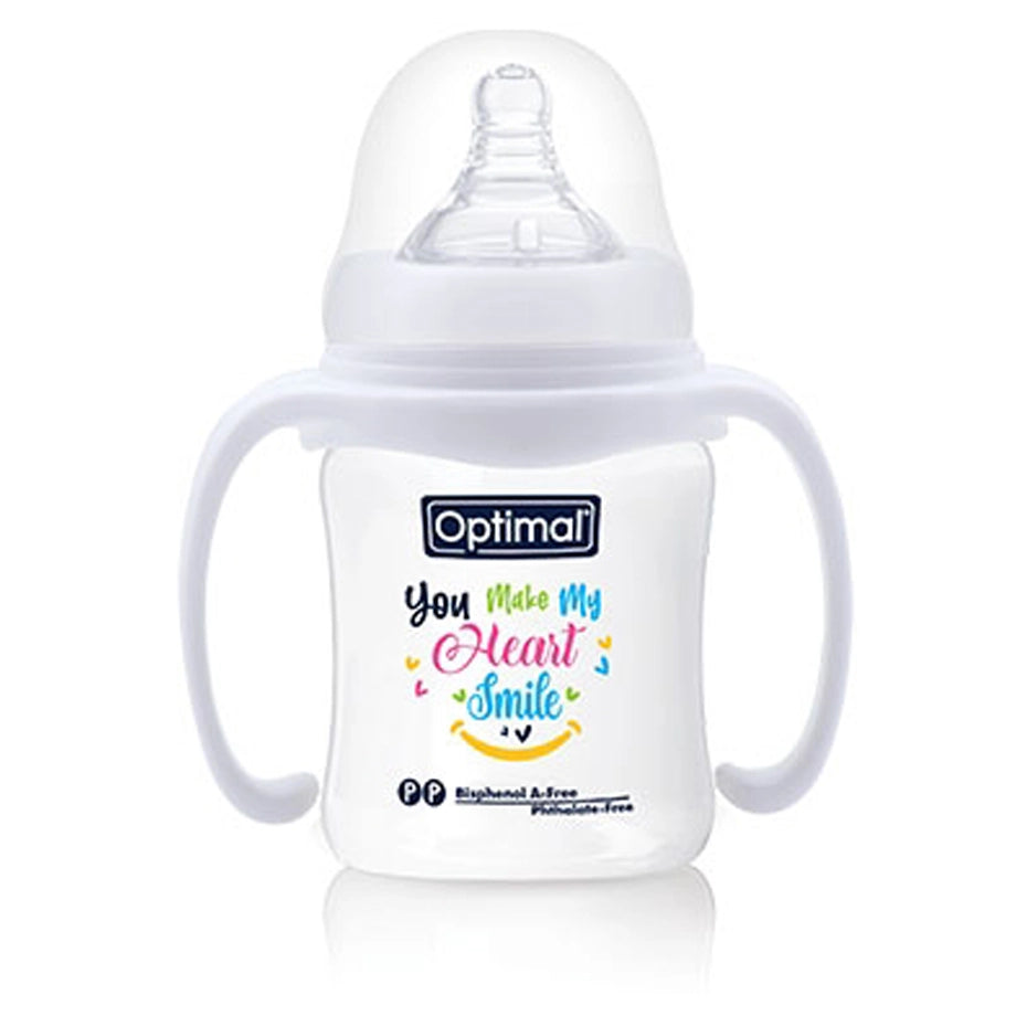 Optimal Wide Neck Feeding Bottle with Handle (180ml)