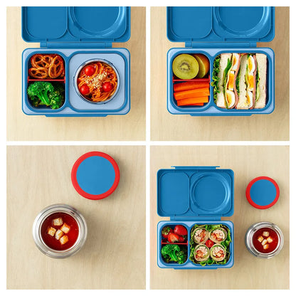 OmieLife OmieBox Up Bento Box with Insulated Thermos and Ice Pack (Cosmic Blue)