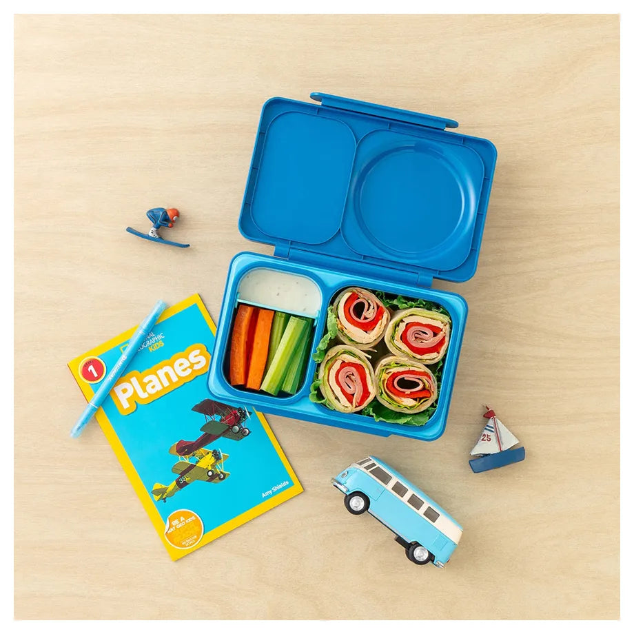 OmieLife OmieBox Up Bento Box with Insulated Thermos and Ice Pack (Cosmic Blue)