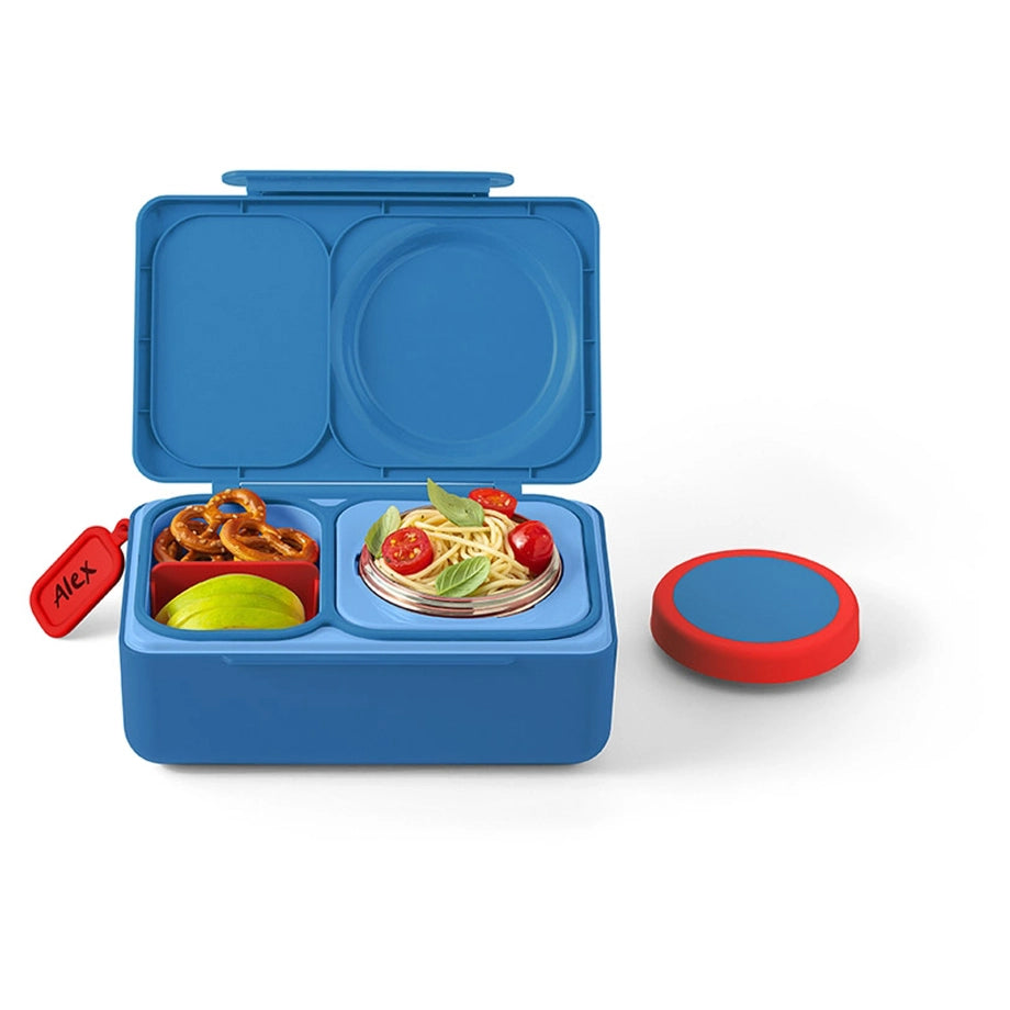 OmieLife OmieBox Up Bento Box with Insulated Thermos and Ice Pack (Cosmic Blue)