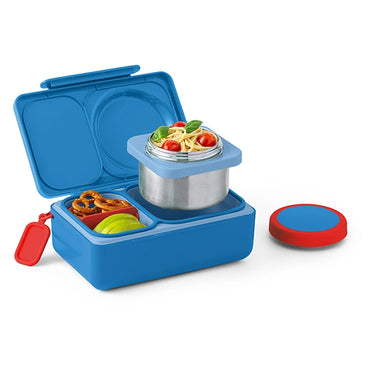 OmieLife OmieBox Up Bento Box with Insulated Thermos and Ice Pack (Cosmic Blue)