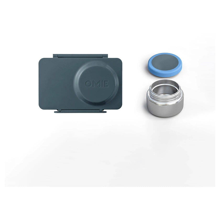 OmieLife OmieBox Up Bento Box with Insulated Thermos and Ice Pack (Graphite)