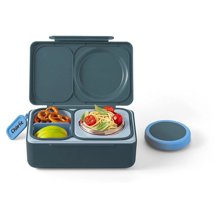 OmieLife OmieBox Up Bento Box with Insulated Thermos and Ice Pack (Graphite)