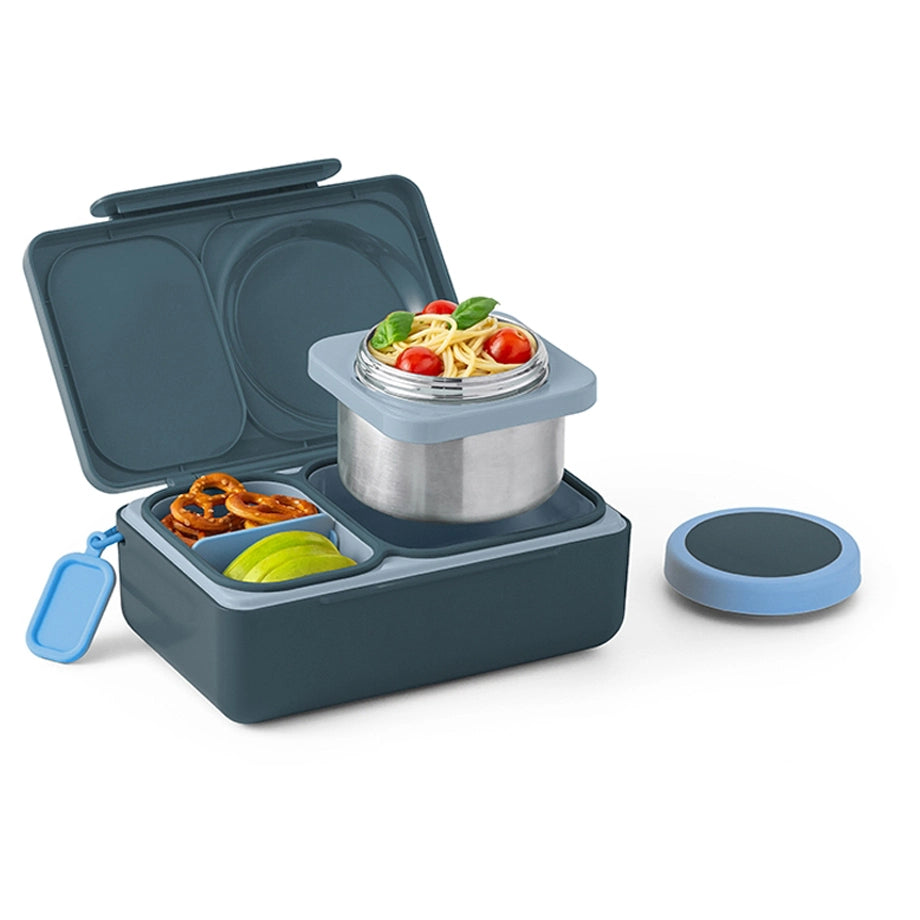 OmieLife OmieBox Up Bento Box with Insulated Thermos and Ice Pack (Graphite)