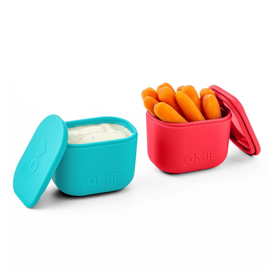 OmieLife OmieBox Up Dip Containers, Set of 2 (Pink & Teal)