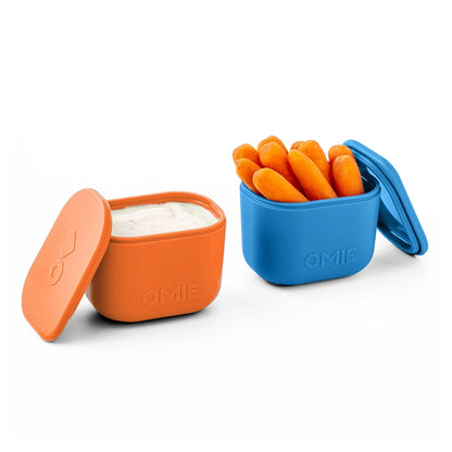 OmieLife OmieBox Up Dip Containers, Set of 2 (Blue & Orange)