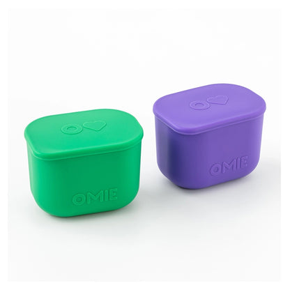 OmieLife OmieBox Up Dip Containers, Set of 2 (Purple & Green)