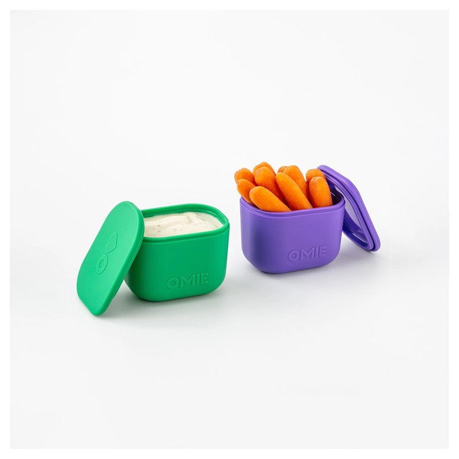 OmieLife OmieBox Up Dip Containers, Set of 2 (Purple & Green)