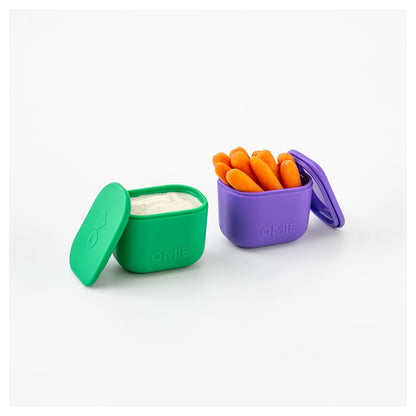 OmieLife OmieBox Up Dip Containers, Set of 2 (Purple & Green)