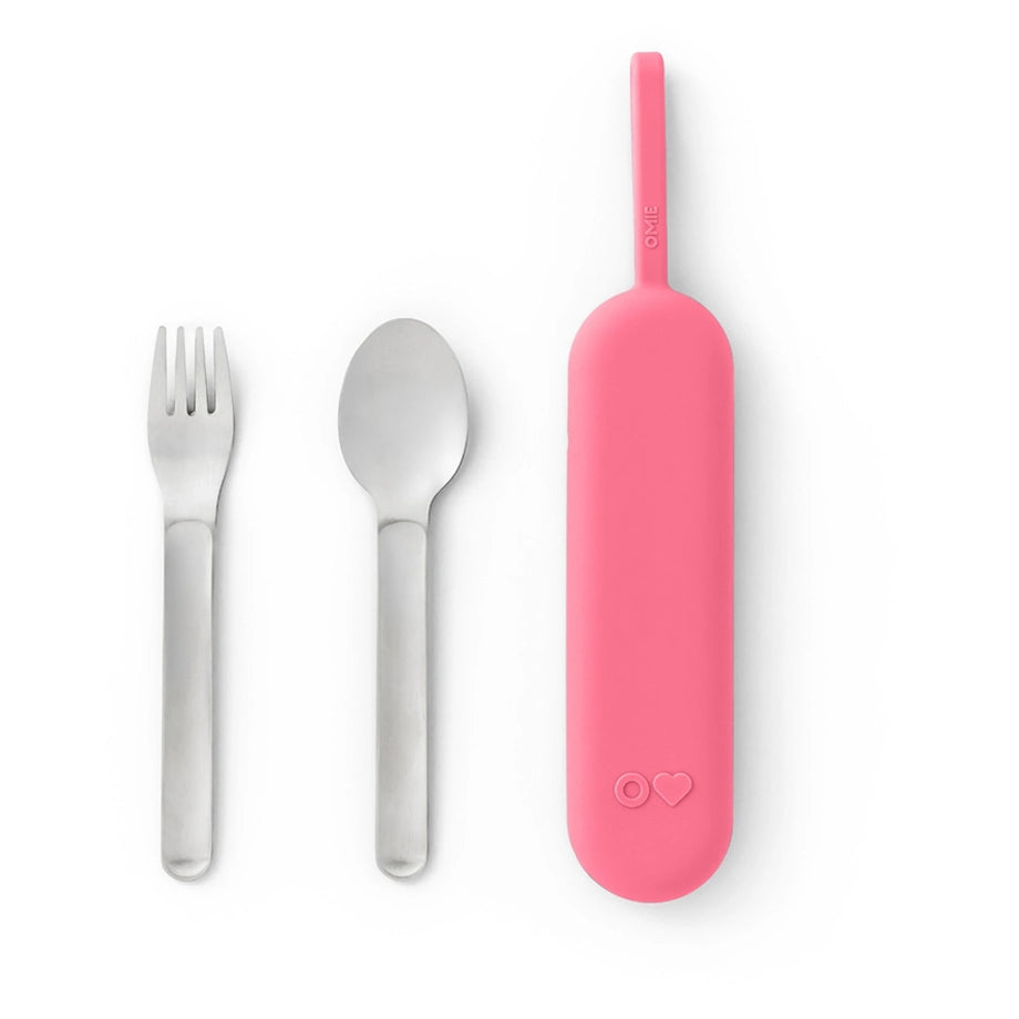 OmieLife OmieBox Up Pod and Utensil Set (Pink Blush)