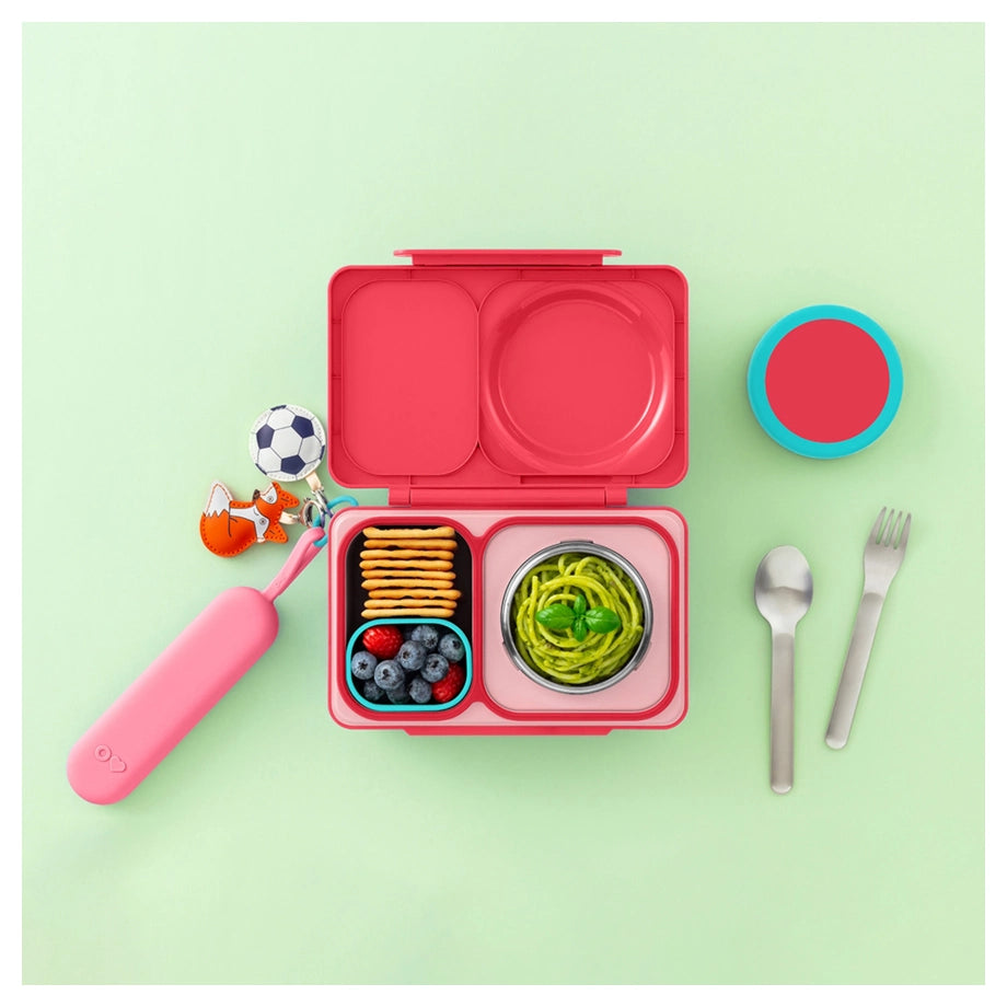 OmieLife OmieBox Up Pod and Utensil Set (Pink Blush)