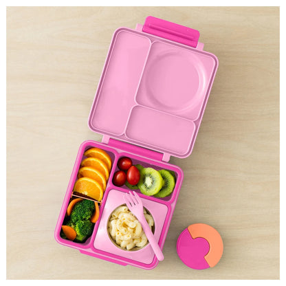 OmieLife OmieBox Kids Bento Box with Insulated Thermos (Pixie Pink)