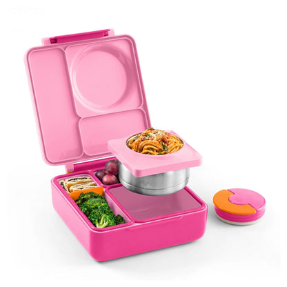 OmieLife OmieBox Kids Bento Box with Insulated Thermos (Pixie Pink)