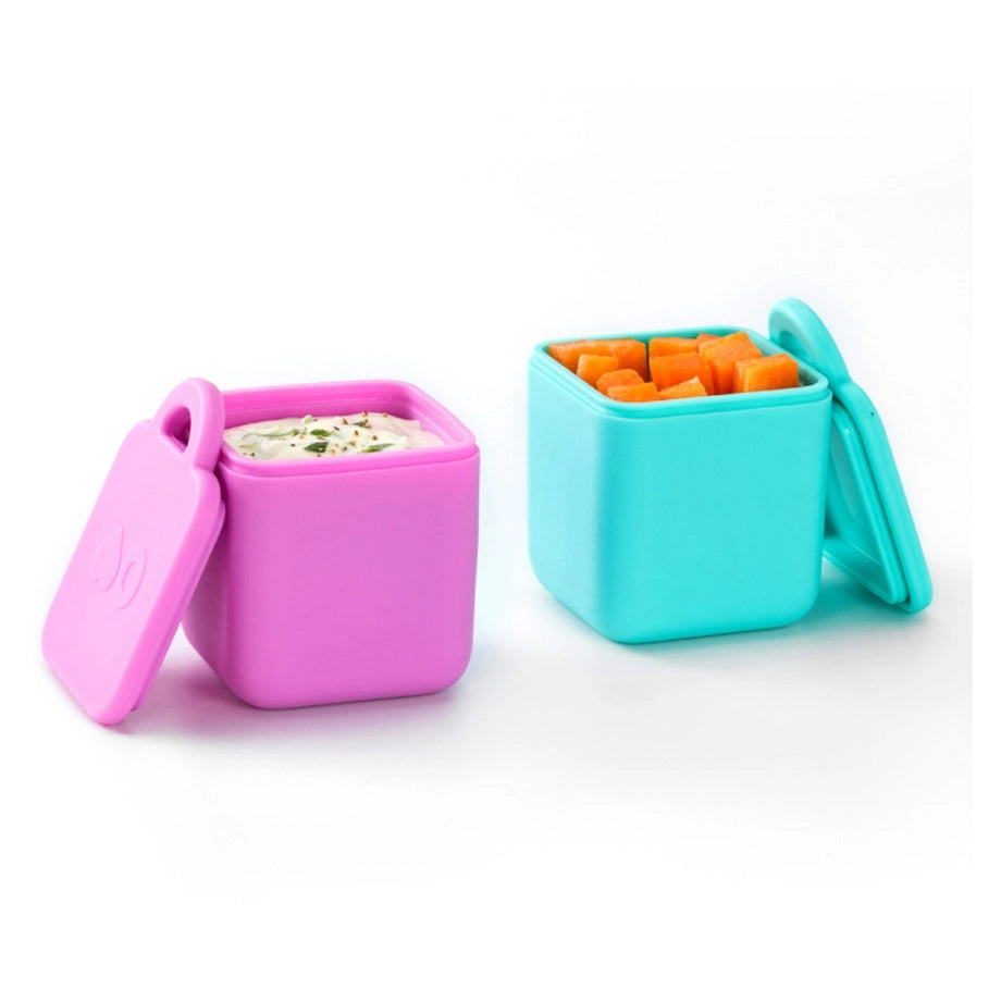 OmieLife OmieDip Dip Containers, Set of 2 (Pink & Teal)
