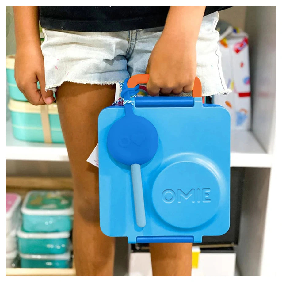 OmieLife OmiePod Kids Utensil Set and Case (Capri Blue)