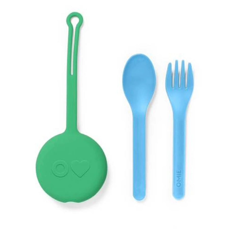 OmieLife OmiePod Kids Utensil Set and Case (Mint Green)
