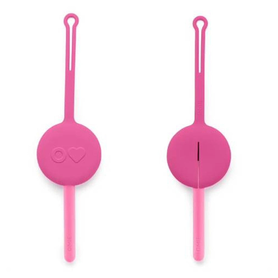 OmieLife OmiePod Kids Utensil Set and Case (Bubble Pink)