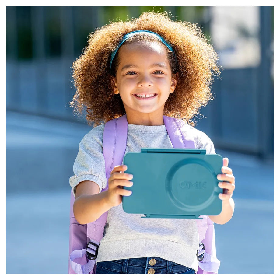 OmieLife OmieBox Up Bento Box with Insulated Thermos and Ice Pack (Teal Green)