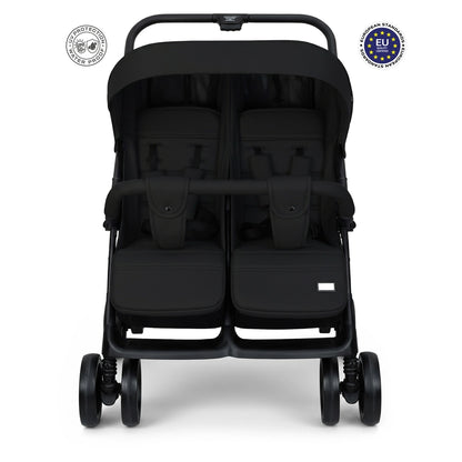 Neobreez DUADX Double Stroller, Compact Twin Stroller (Black)