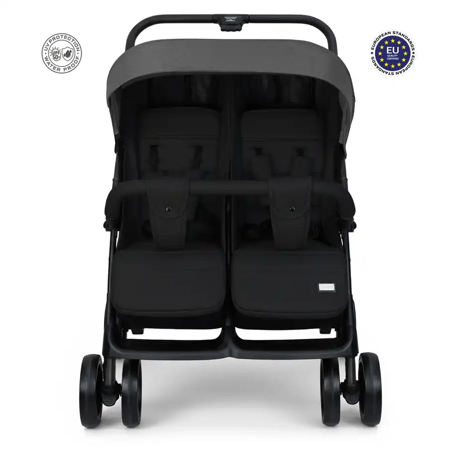 Neobreez Duadx Twin Double Stroller (Grey/Black)
