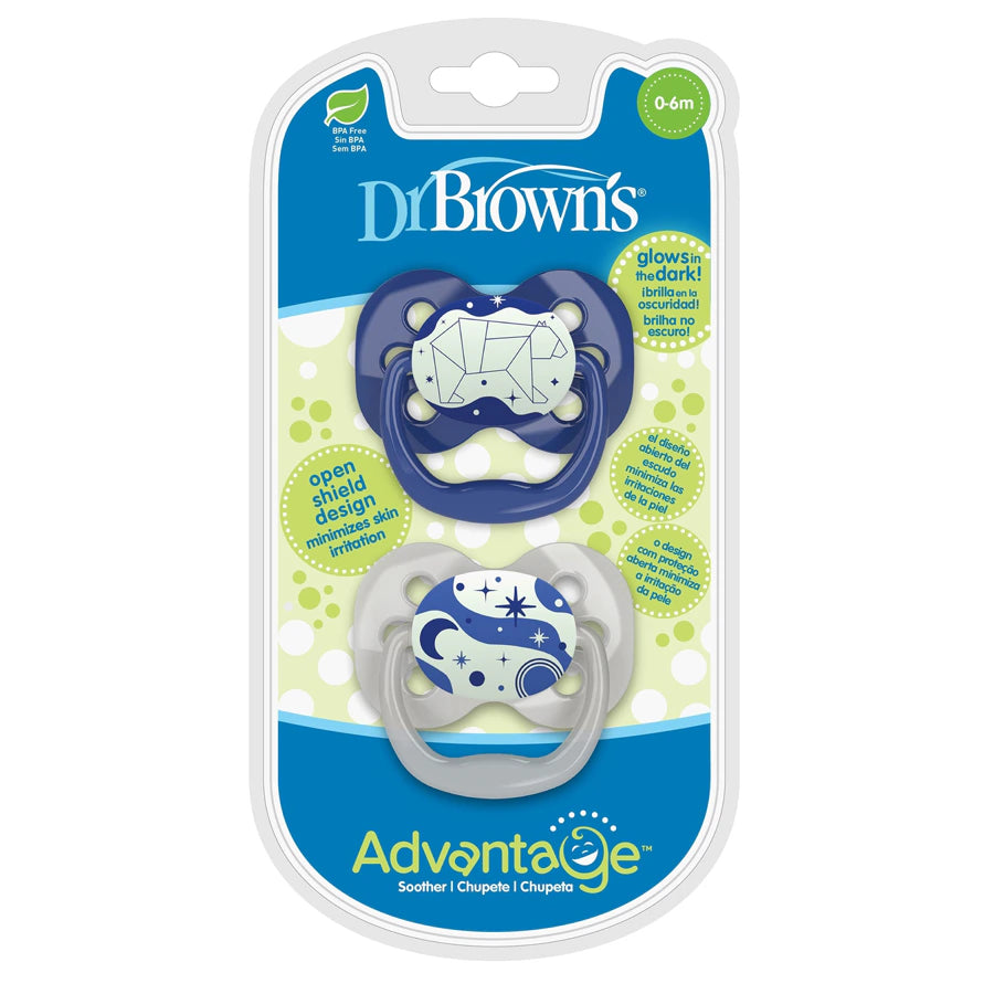 لهايات Dr. Brown's Advantage المضيئة في الظلام، المرحلة 1، عبوة من قطعتين (أزرق) لهايات Dr. Brown's Advantage المضيئة في الظلام، المرحلة 1، عبوة من قطعتين (أزرق)