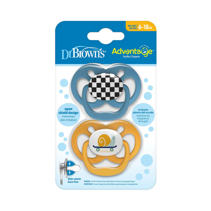 Dr. Browns Advantage Pacifier - Stage 2, 2-Pack (Blue)