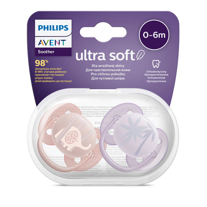 Philips Avent Ultra Soft Pacifier Pack of 2 Girl (0-6m) - SCF091/09