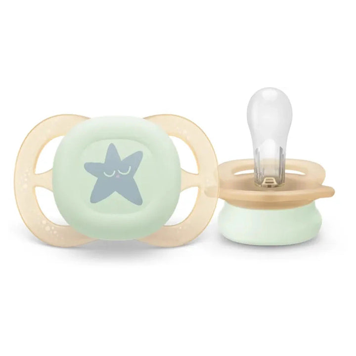 Philips Avent Ultra Start Nighttime Soother 0-2M Girl (Pack of 2)