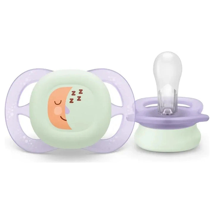 Philips Avent Ultra Start Nighttime Soother 0-2M Girl (Pack of 2)