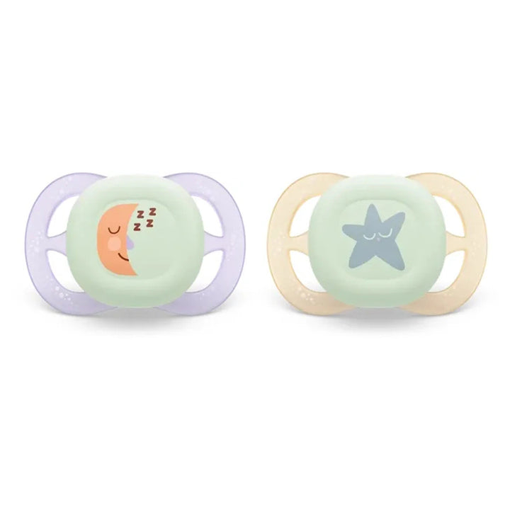 Philips Avent Ultra Start Nighttime Soother 0-2M Girl (Pack of 2)