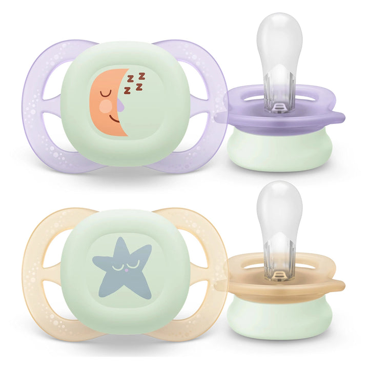 Philips Avent Ultra Start Nighttime Soother 0-2M Girl (Pack of 2)