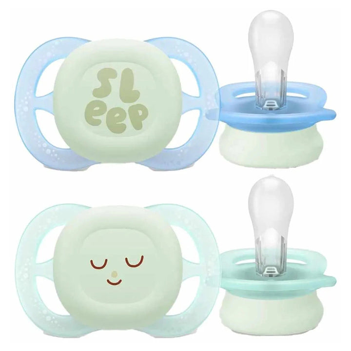 Philips Avent Ultra Start Nighttime Soother 0-2M Boy (Pack of 2)