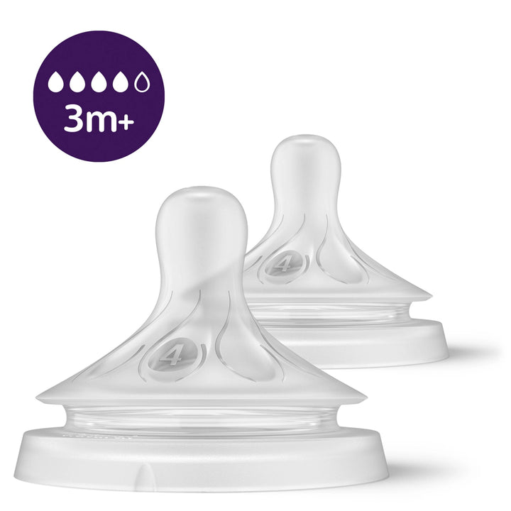 Philips Avent Natural 3.0 Feeding Teats Pack of 2 (3m+) - SCY964/02