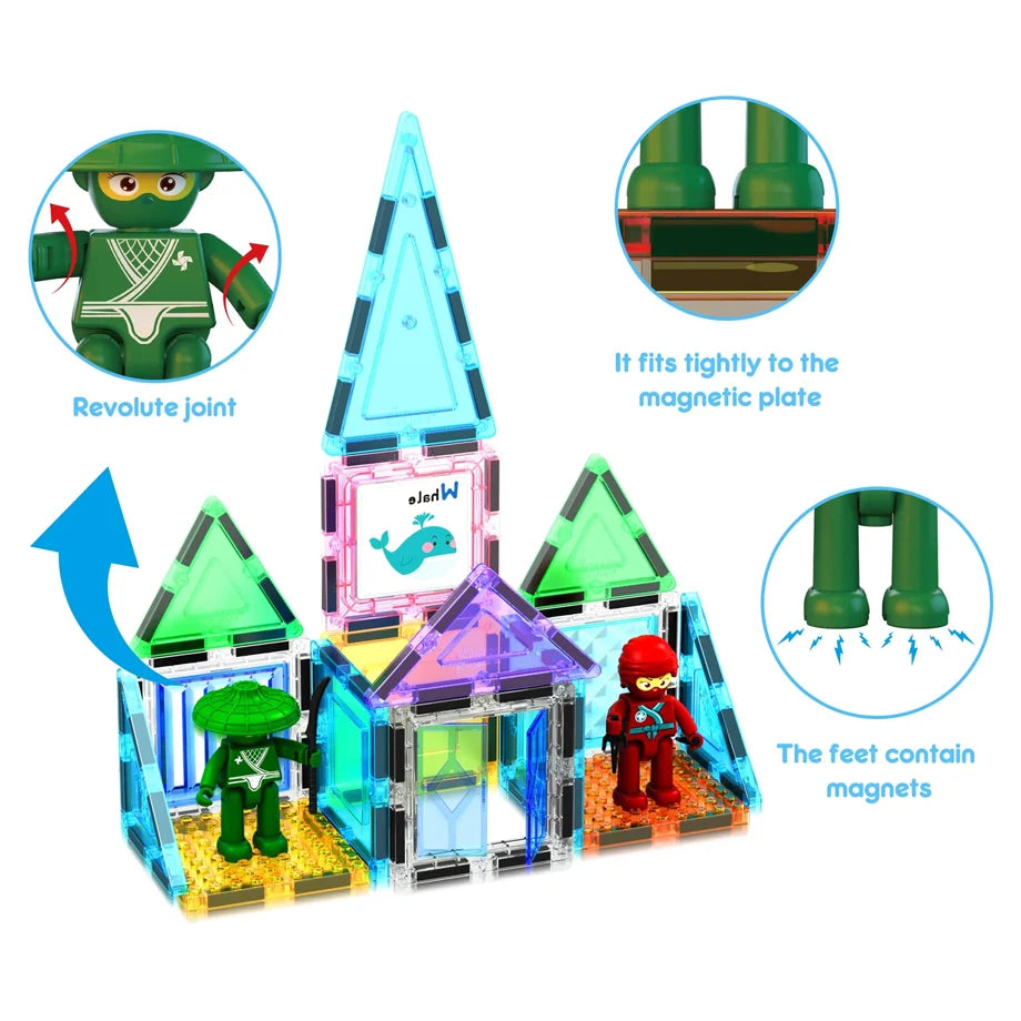 PicassoTiles Magnetic Tiles Creative Building Set with Carry Case (41.91 x 20.90 x 9.40 cm, 100 Pieces)