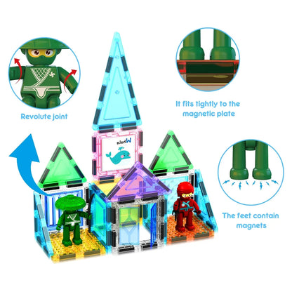 PicassoTiles Magnetic Tiles Creative Building Set with Carry Case (41.91 x 20.90 x 9.40 cm, 100 Pieces)