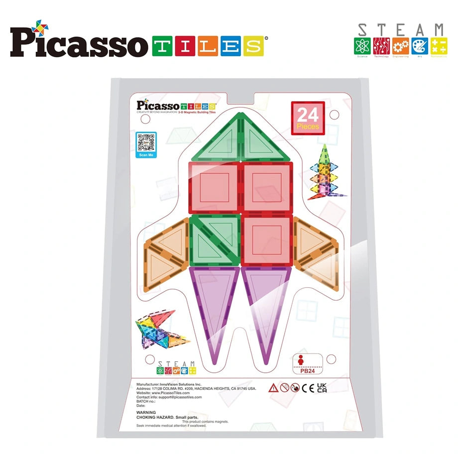 Picasso Magnetic Tiles 3D Classic Set 24 Pieces