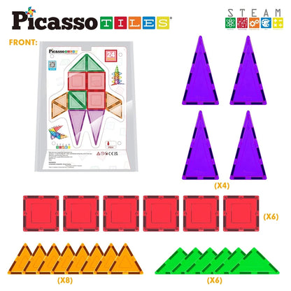 Picasso Magnetic Tiles 3D Classic Set 24 Pieces