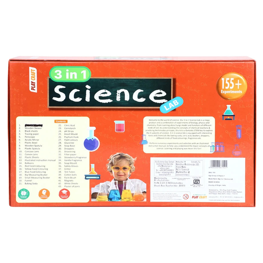 Play Craft 3-in-1 Science Lab Kit (155+ Experiments)