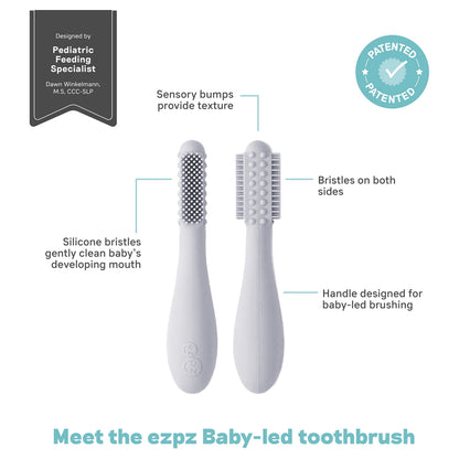 ezpz Baby-Led Toothbrush (Pewter)