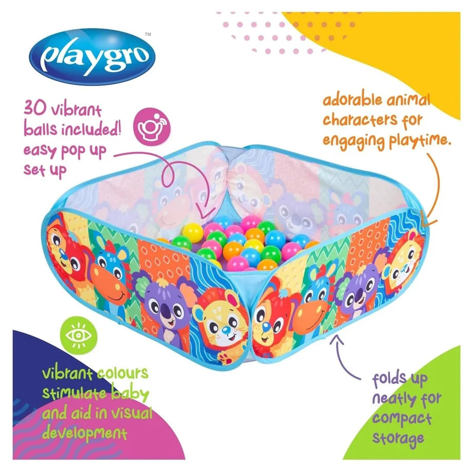 Playgro Adventure Pals Ball Pit Pop-Up Play Tent with Colorful Balls